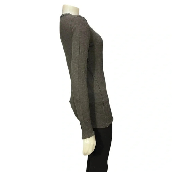 J. Crew Slub Linen-Cotton Henley Crewneck Long Sleeve Sweater Size Medium - Picture 4 of 11